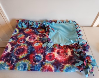 Large Fleece Tie Blanket---Tie Dye