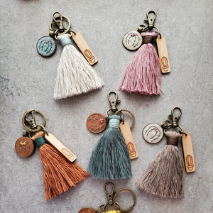 Boho Tassel Bag Charm, Now 7 Colors, Cactus Purse Clip, Southwest Style Purse Charm, Gift for Her,, Teacher Gift,, Mother Gift image 1