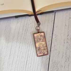 Marcapáginas con cinta de terciopelo de cobre, ideal para ratones de biblioteca, regalo para ella, regalo para maestra, regalo para madre imagen 3
