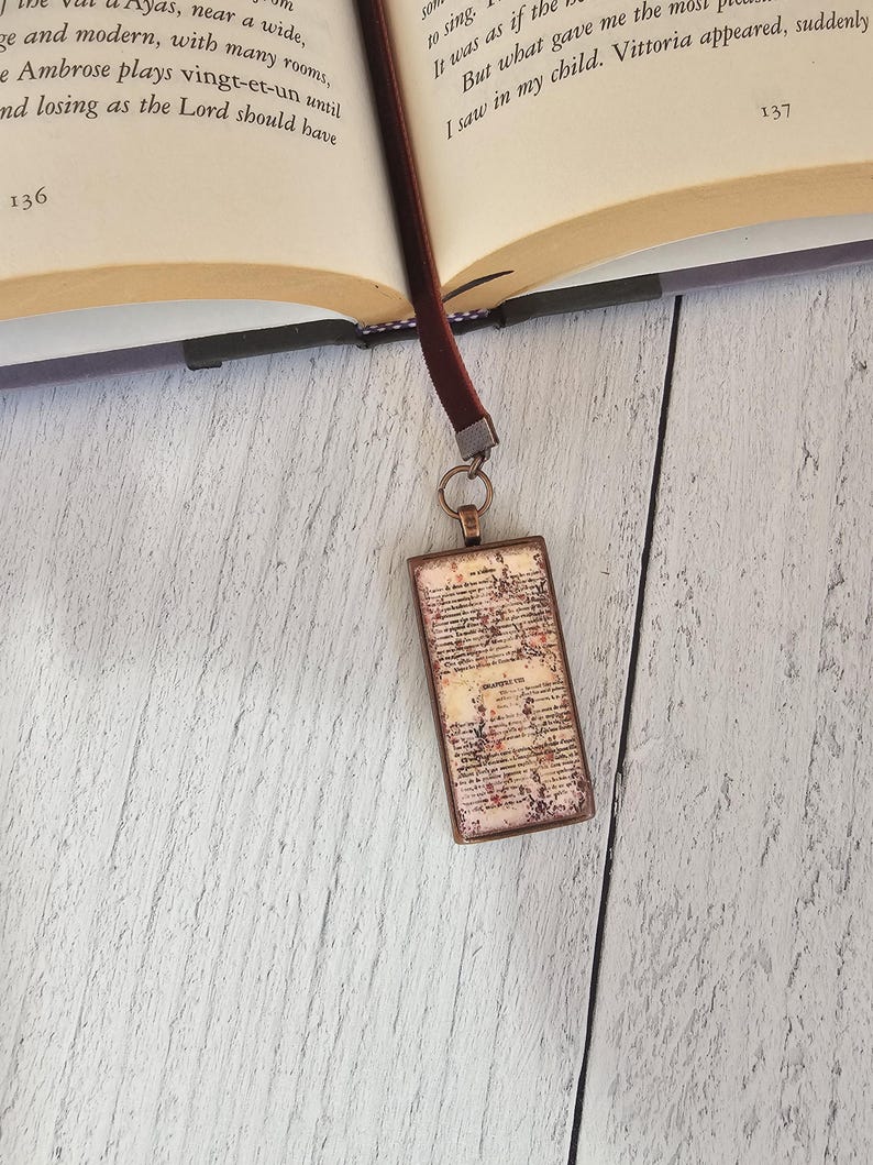 Marcapáginas con cinta de terciopelo de cobre, ideal para ratones de biblioteca, regalo para ella, regalo para maestra, regalo para madre imagen 3