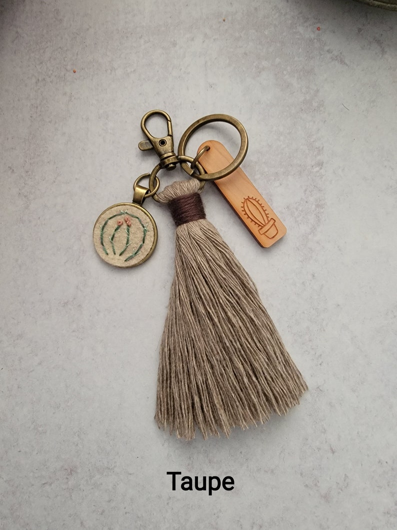 Boho Tassel Bag Charm, Now 7 Colors, Cactus Purse Clip, Southwest Style Purse Charm, Gift for Her,, Teacher Gift,, Mother Gift image 6