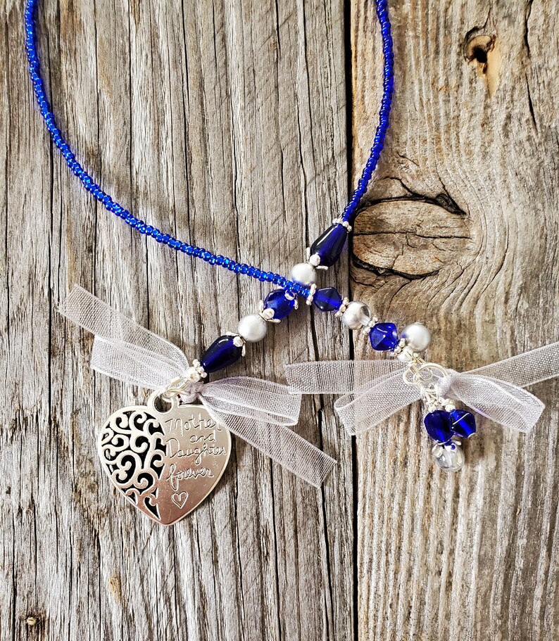 Mother Daughter Bookmark Beaded Book Lover Gift Heart Charm Etsy