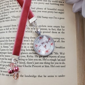 Floral Bookmark, Velvet Ribbon Bookmarker, Positive Message Bookmark, Gift for Her, Mother Gift