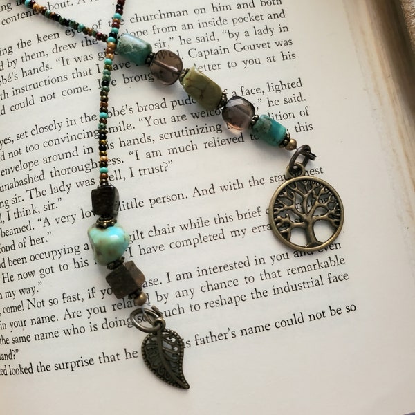 Turquoise Bookmark, Unique Reader Gift, Book Lover, Gemstone Bookmarker