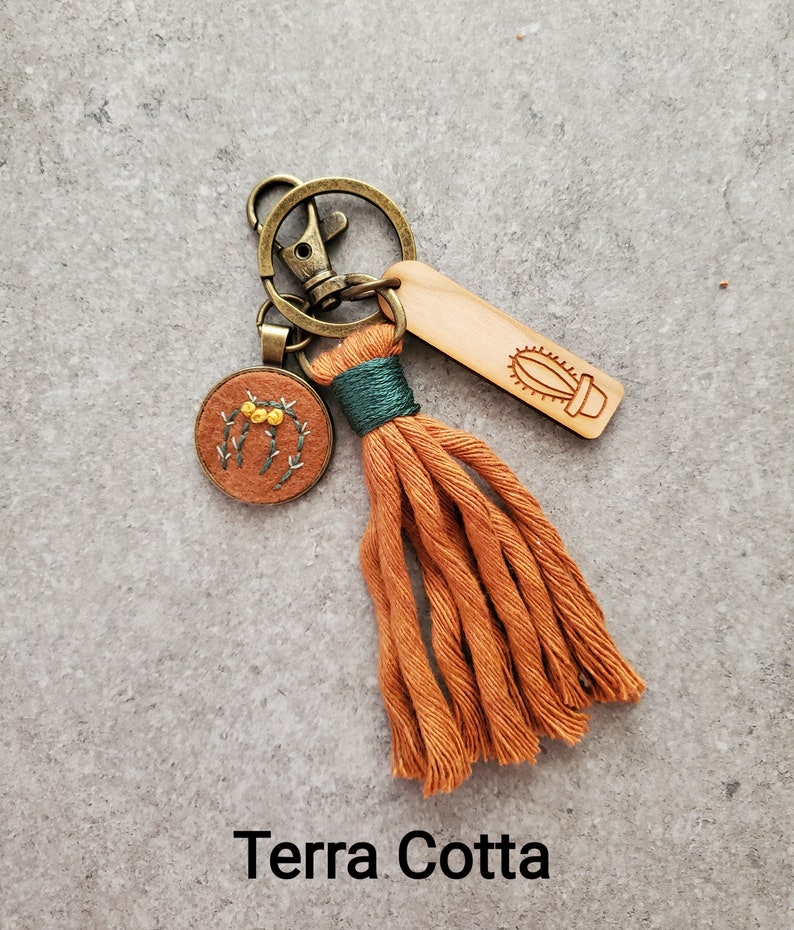 Boho Tassel Bag Charm, Now 7 Colors, Cactus Purse Clip, Southwest Style Purse Charm, Gift for Her,, Teacher Gift,, Mother Gift image 8