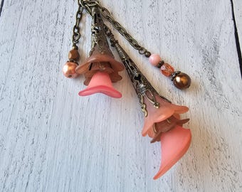 Vintage Style Flower Car Charm, for Rear View Mirror