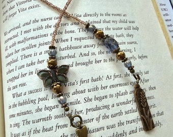 Glass Butterfly Beaded Bookmark, Book Lover Nature Gift - Perfect for Her