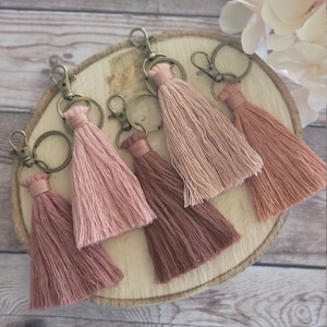 Boho Tassel Bag Charm, Minimal Tassel, Your Choice of One Cotton Tassel Keychain, Gift for Her, Mother Gift