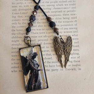 Archangel Bookmark, Concrete Angel, Gothic Grave Marker Bookmark, Reader Gift