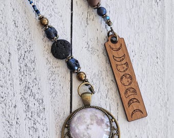 Moon Phase Bookmark, Choose Your Moon, Unique Bookmark, Beaded Moon Book Mark, Moon Lover, Book Lover Gift