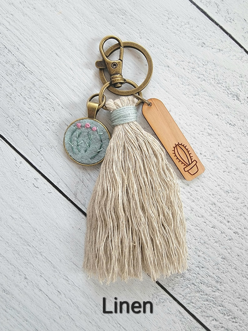 Boho Tassel Bag Charm, Now 7 Colors, Cactus Purse Clip, Southwest Style Purse Charm, Gift for Her,, Teacher Gift,, Mother Gift image 9