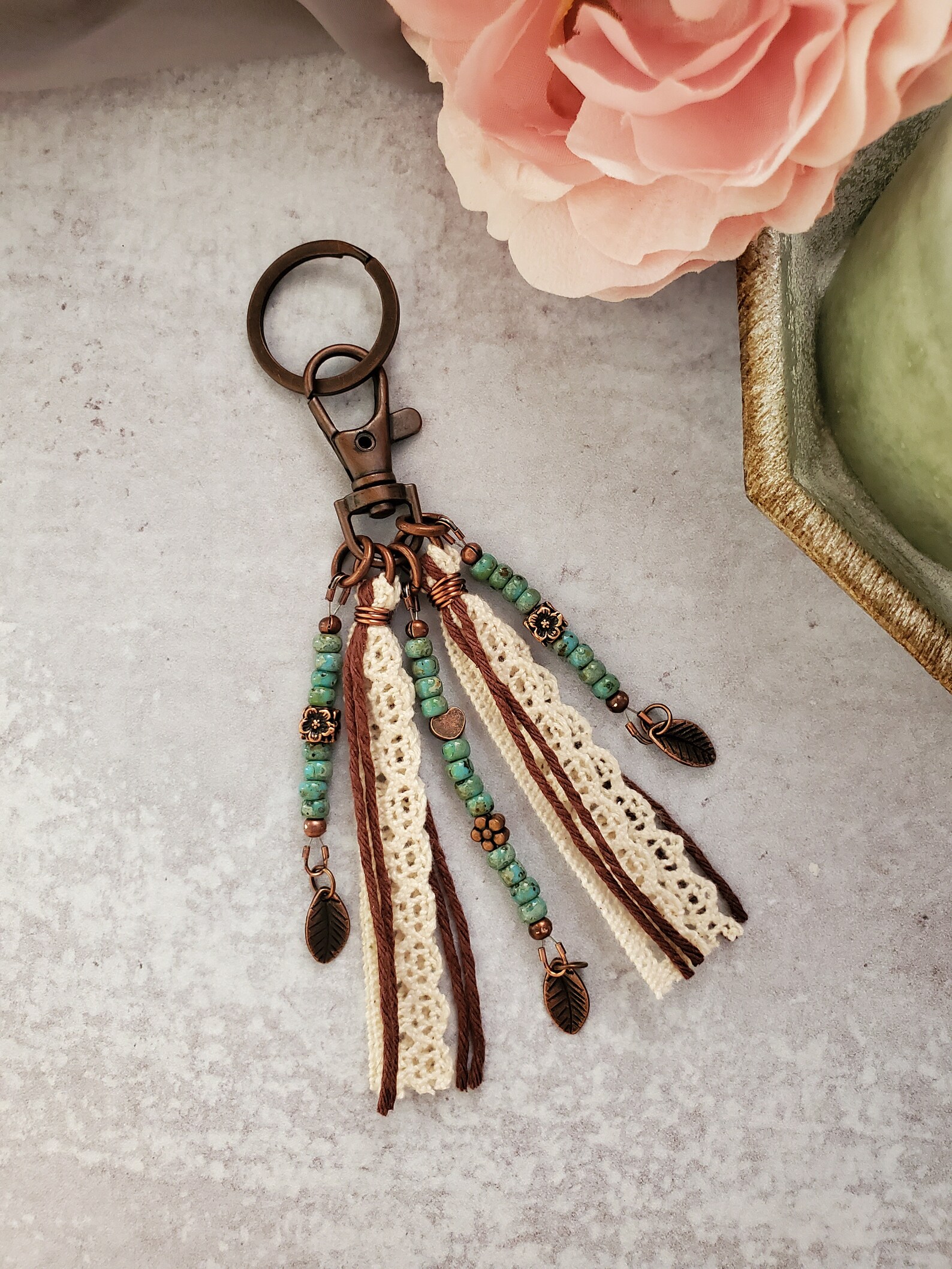 Boho Bag Charm Tassel Beaded Purse Clip Gift for Her Etsy