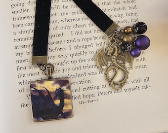 Dragon Bookmark, Fantasy Bookmarker, Book Lover Gift