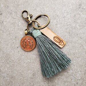 Boho Tassel Bag Charm, Now 7 Colors, Cactus Purse Clip, Southwest Style ...