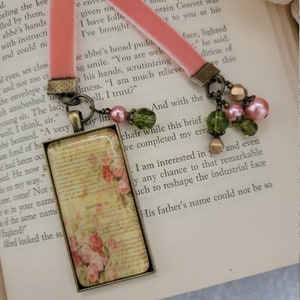 Velvet Bookmark, Ribbon Bookmarker, French Script, , Teacher Gift,