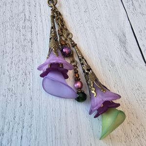 Car Mirror Charm With Vintage Style Flowers and Bead Charms