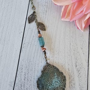 Snake Skin Jasper Car Rear View Mirror Charm, Witchy Hanging Ornament
