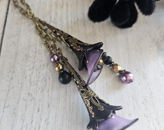 Dije de coche estilo gótico, dije de espejo estilo vintage negro y morado, regalo para tu primer coche, date un capricho