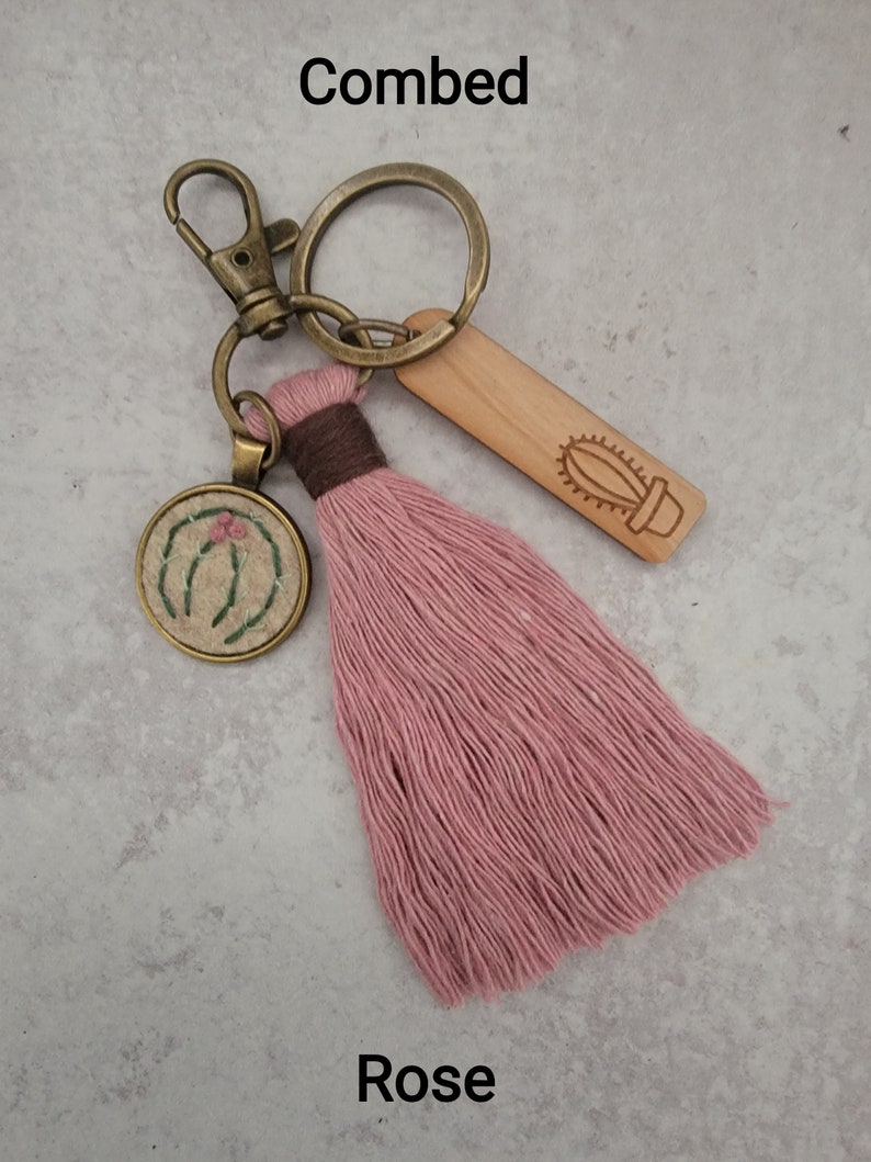 Boho Tassel Bag Charm, Now 7 Colors, Cactus Purse Clip, Southwest Style Purse Charm, Gift for Her,, Teacher Gift,, Mother Gift image 4