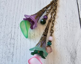 Boho Flower Car Charm, Hang on Read View Mirror, Gift for Her