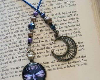 Luna Moth Bookmark, Moon Phase Insect Bookmarker, Night Moth Reader Gift