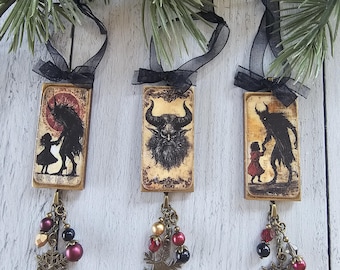 Handmade Scary Creepy Krampus Christmas Horror Ornaments