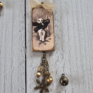 Handmade Whimsical Christmas Ornaments Featuring Yule Cat, Jólakötturinn, and Krampus Cat image 3