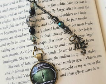 Dragon Eye Bookmark, Dragon Vein Agate Bookmarker, Fantasy Lover Gift, Book Lover Gift