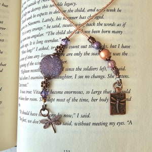 Dragonfly Bookmark, Boho Nature Bookmarker, Unique Reader Gift