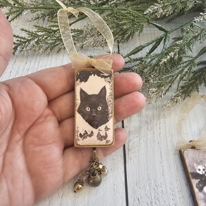 Handmade Whimsical Christmas Ornaments Featuring Yule Cat, Jólakötturinn, and Krampus Cat image 4