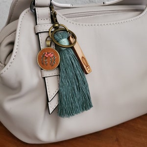Boho Tassel Bag Charm, Now 7 Colors, Cactus Purse Clip, Southwest Style Purse Charm, Gift for Her,, Teacher Gift,, Mother Gift image 2