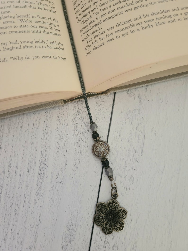 Boho Beaded Bookmark, Bohemian Style Book Marker, Reader Gift image 4