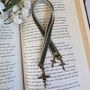 Multi-strand Bookmark for Bible, Customize Your Personal Study Aid With Cross Charms, Color, Number and Length of Ribbons