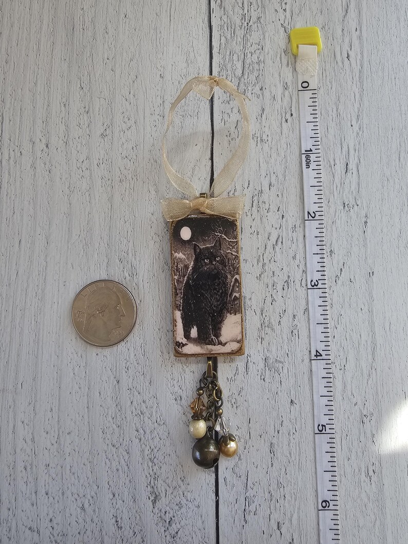 Handmade Whimsical Christmas Ornaments Featuring Yule Cat, Jólakötturinn, and Krampus Cat image 5