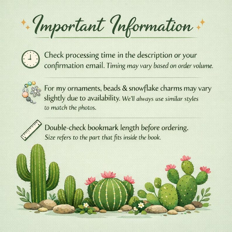 a collection of illustrations of cacti and other desert plants, along with some text providing information about the items.