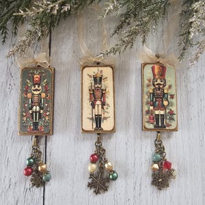 Handmade Christmas Ornaments With Holiday Nutcrackers, Choose 1 or All 3