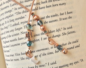 Rose Gold Plated Cactus and Moon Bookmark, Tiny Cactus Gift, Gift for Her