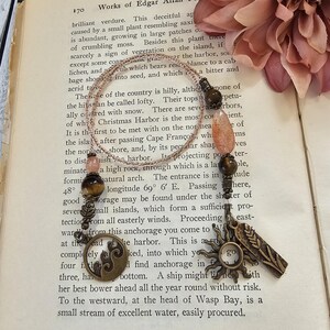 Goddess Circe Themed Beaded Bookmark, Tiger Eye and Sunstone Bookmarker image 2