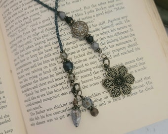 Boho Beaded Bookmark, Bohemian Style Book Marker, Reader Gift