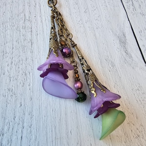 Car Mirror Charm With Vintage Style Flowers and Bead Charms