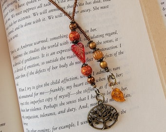 Unique Heart Leaf Bookmark with Autumn Theme - Perfect for Her