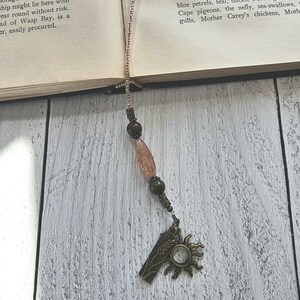 Goddess Circe Themed Beaded Bookmark, Tiger Eye and Sunstone Bookmarker image 4