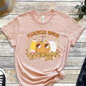 First Grade Fall Pumpkin Teacher Shirt, 1st Grade Team Shirt, Pumpkin Spice and First Grade Life, Groovy Teacher Shirt, Retro Teacher Tee, bild 10