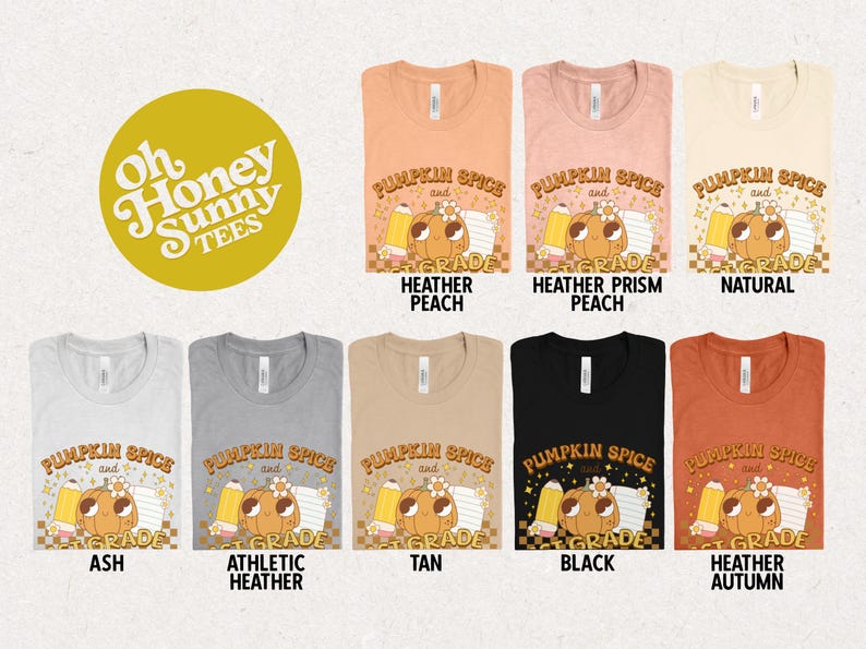 First Grade Fall Pumpkin Teacher Shirt, 1st Grade Team Shirt, Pumpkin Spice and First Grade Life, Groovy Teacher Shirt, Retro Teacher Tee, bild 4