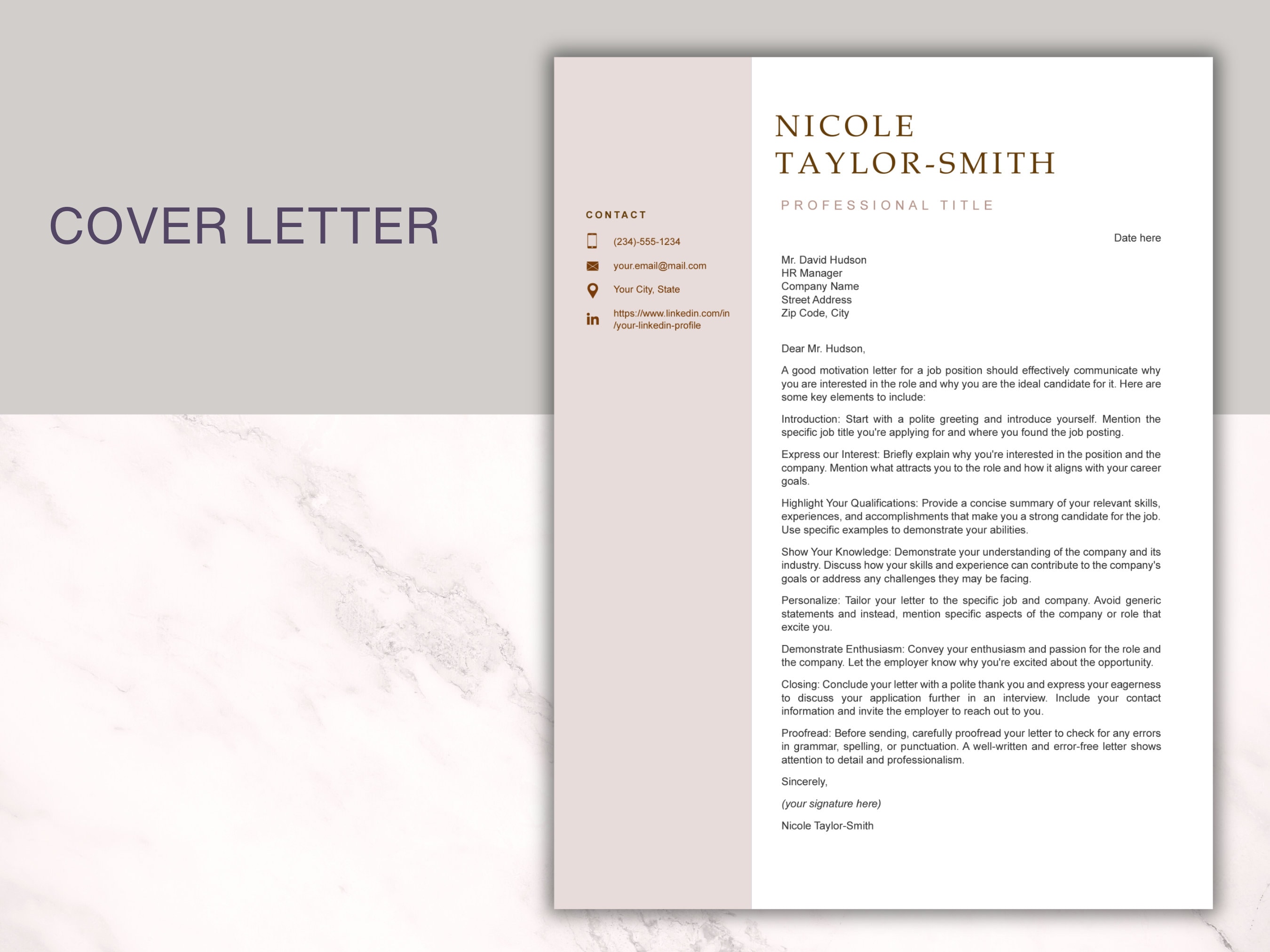 Resume Template Word, Pink Resume, Instant Download, Professional ...
