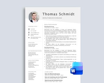 Lebenslauf Vorlage Word, Bewerbungsvorlage Deutsch für Word, Professionelle Bewerbung, Modern Curriculum Vitae in Deutsch, CV Vorlage