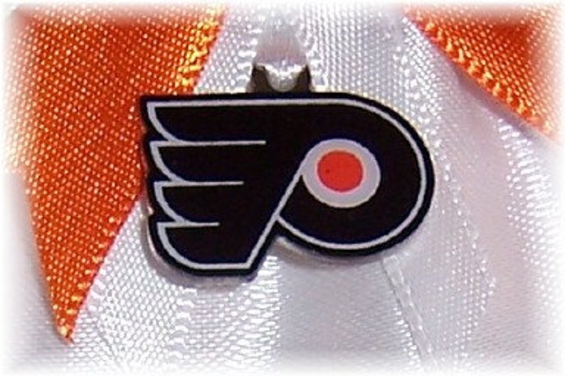 Philadelphia Flyers Wedding Garter Set with charms Handmade Keepsake and Toss Satin W-BOW