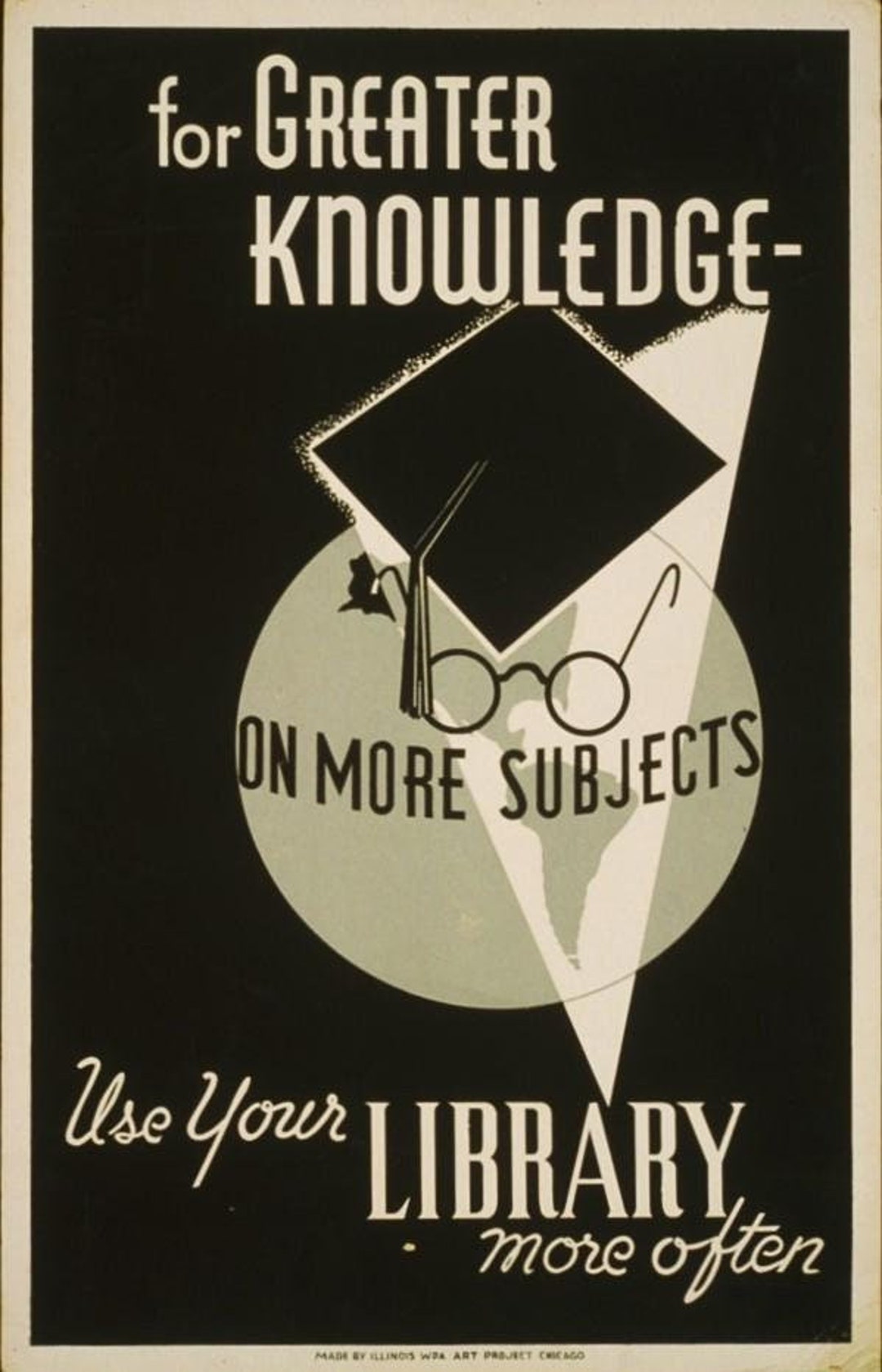 Vintage Library Poster 1930s – Encourage Reading Print (JPG, PNG, PDF ...