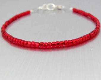 Red Friendship Bracelet Valentine Red Dainty Minimal Fashionista Romancecore Valentine Gift for Girlfriend Woman Wife Girl Teen Bracelet