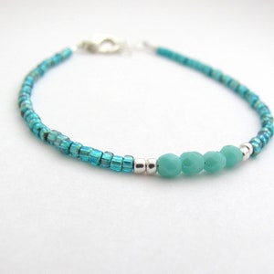 Turquoise Beaded Ocean Blue Hawaiian Jewelry Gift for Girlfriend Mom Sister Resort Vacation Party Hawaii Prom Birthday Valentine Bracelet image 6